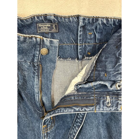 Abercrombie & Fitch‎ Jeans Womens 4 Blue Mom High-Waisted Paper Bag Belted Waist - Picture 6 of 8